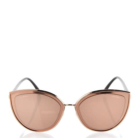 chanel cat eye pink gold|CHANEL Metal Cat Eye Sunglasses 4222 Pink Gold.